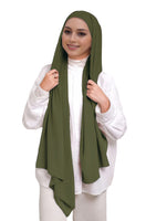 Premium Chiffon Hijab with Matching Jersey Back-Tie Undercap Attached